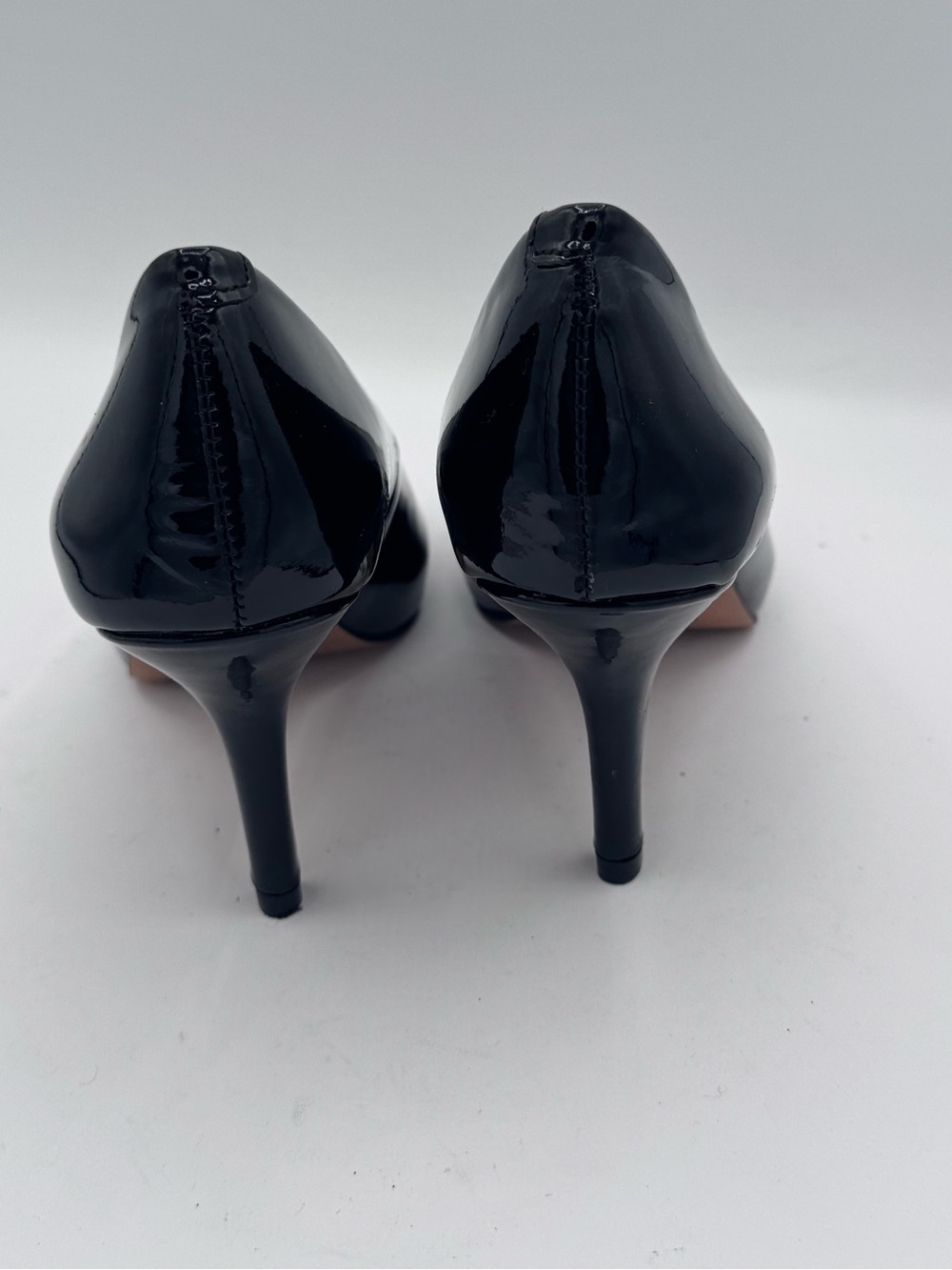 Vince Camuto Black Patent Peep-Toe Heels - Picture 4 of 8